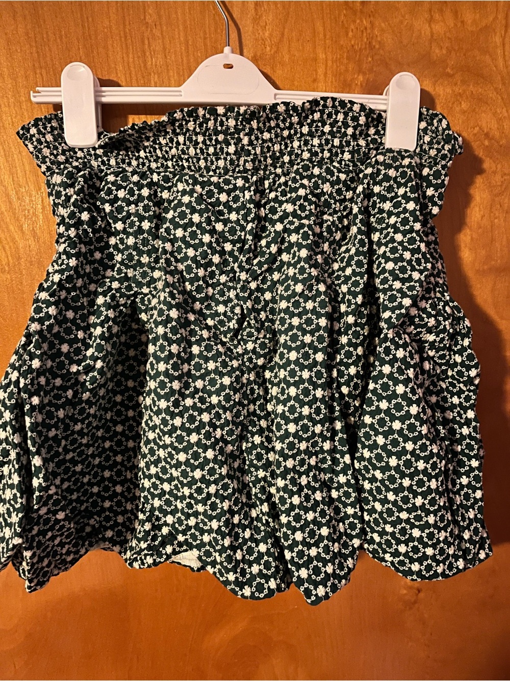 Buru Women’s Green Floral Smocked Waist Skirt